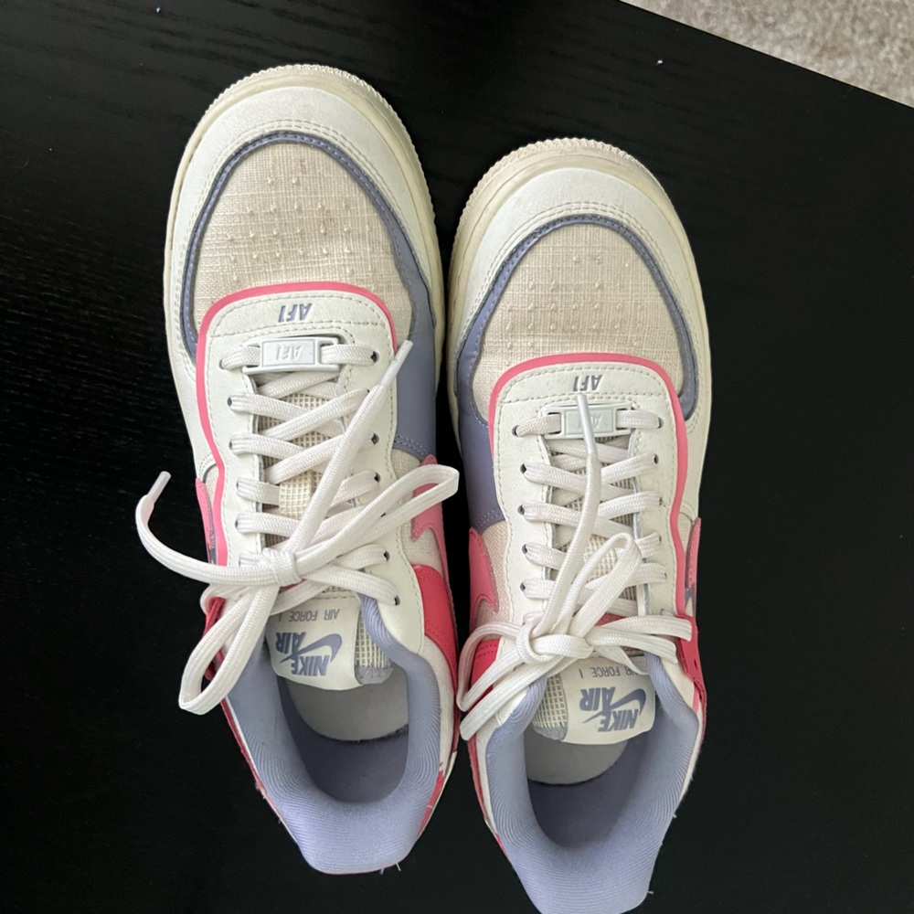 Pink and purple air force 1’s